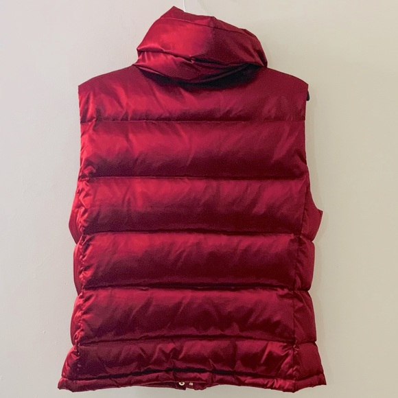 Claret Red Down High Zip Puffer Vest - Picture 2 of 12